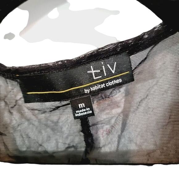 Liv‎ By Habitat Sheer Black Dress Pullover Women's Sz M Dark Academia Goth - Picture 3 of 12